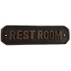 Rectangular Rest Room Brass Door Sign